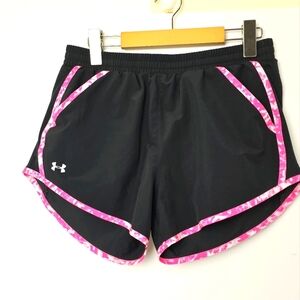 Under Armour Fly-By 2.0 Women's Black and Pink Activewear Shorts, Sz S